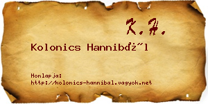 Kolonics Hannibál névjegykártya